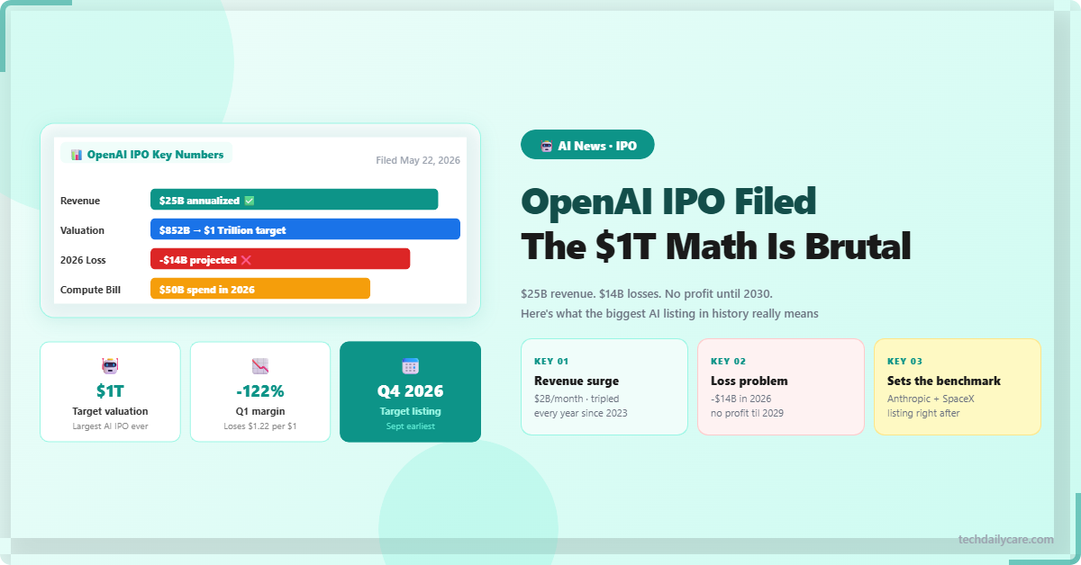 OpenAI Just Filed for IPO. Here’s What the $1 Trillion Math Really Means
